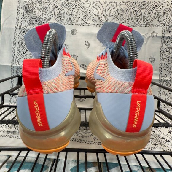 Nike Air VaporMax Flyknit 3 Orange Running Shoes Sneakers Women's Size 5.5 - Picture 7 of 9
